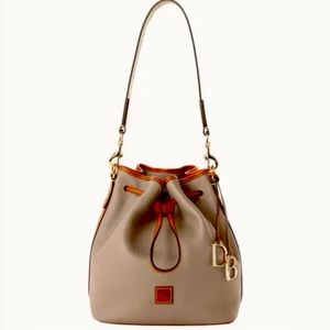 Dooney & Burke Pebble Grain Taupe Drawstring